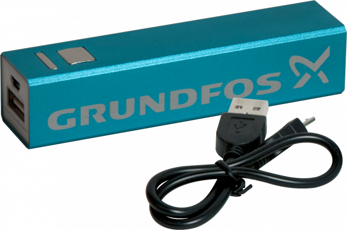 Sportyfied - Grundfos Powerbank - Azuur-blauw & wit
